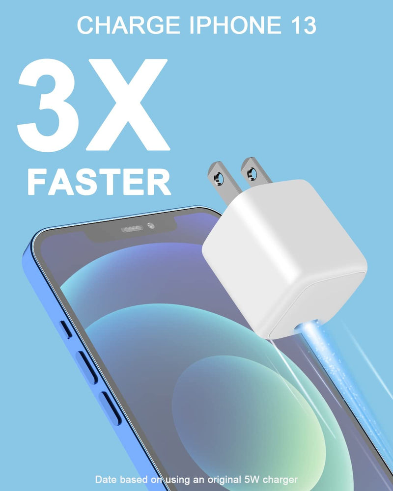 [Australia - AusPower] - USB C Wall Charger Block iPhone 13 Charger Type C Charger 20W Mini iPhone Charger Fast Charging Foldable for iPhone 12 11 Pro Max SE XS XR X Apple Watch MacBook iPad AirPods Samsung Galaxy S22 Pixel 