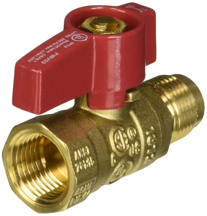 [Australia - AusPower] - LASCO 10-1613 Straight Gas Ball Valve with 1/2-Inch Flare and 1/2-Inch Female Pipe Inlet, Brass 