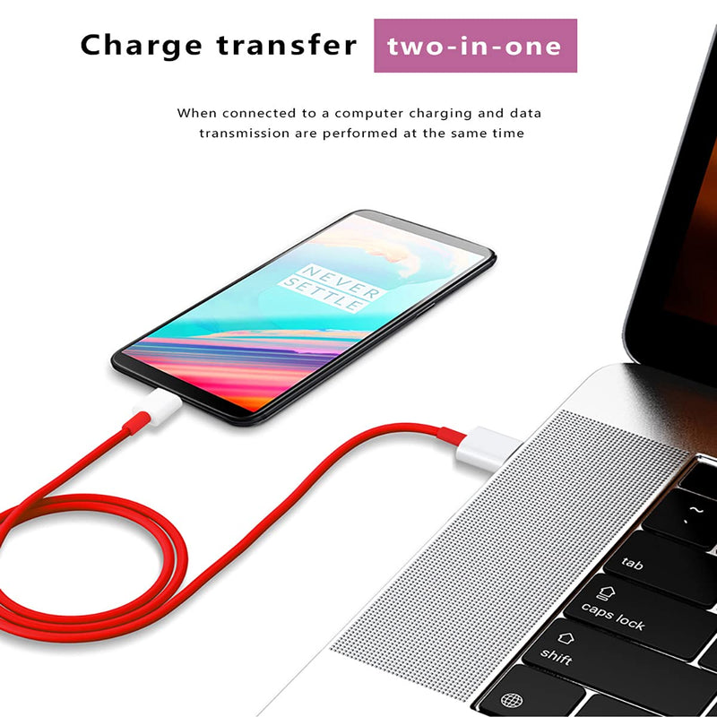 [Australia - AusPower] - Weboyo Warp Charge Charging Cable Type-C, Replacement Charger for Oneplus Nord N10 N100 9R 9 Pro 8T 8T+ 8 7T 7 Dash Fast USB C Cord 6T 6 5T 5 90 Degree Angle (3 Pack) 30W 65W, Red, 6.6ft 