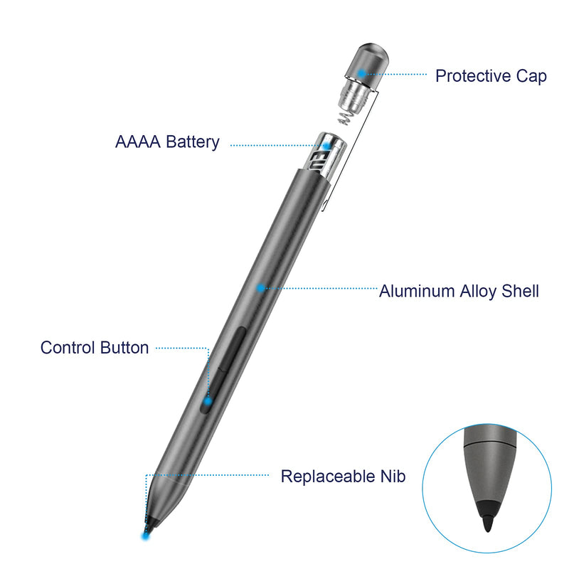 [Australia - AusPower] - Grey Stylus Pen for HP Envy x360,Pen for HP Specter X360 HP Pavilion x360 HP Spectre x2 HP Envy x2 Laptop-Specified Surface Pen Microsoft Pen Protocol Inking Model Grey 