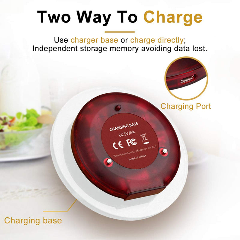 [Australia - AusPower] - Retekess T119 Single Restaurant Pager Rechargeable Separately Turn Off Beeper Wireless Calling System with 1 Coaster Pager for Church Nursery Clinic 