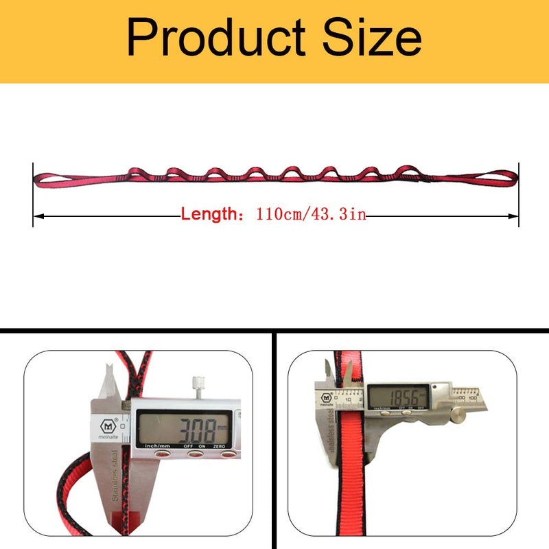 [Australia - AusPower] - FOSER 2pcs Daisy Chains, Yoga Hammock Extension Strap, 23KN Adjustable Nylon Climbing Sling Fitness Pilates and Exercise Extend Strap 