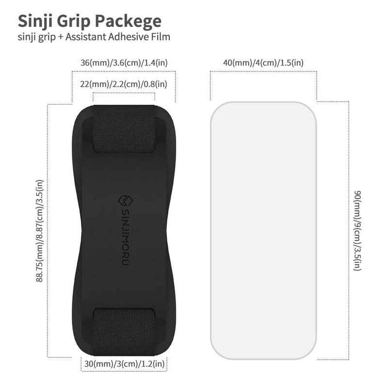 [Australia - AusPower] - Sinjimoru Silicone Mobile Phone Grip with Stand, Cell Phone Stand for Desk & Secure iPhone Holder Strap for All Smartphone. Sinji Grip Silicone Black 