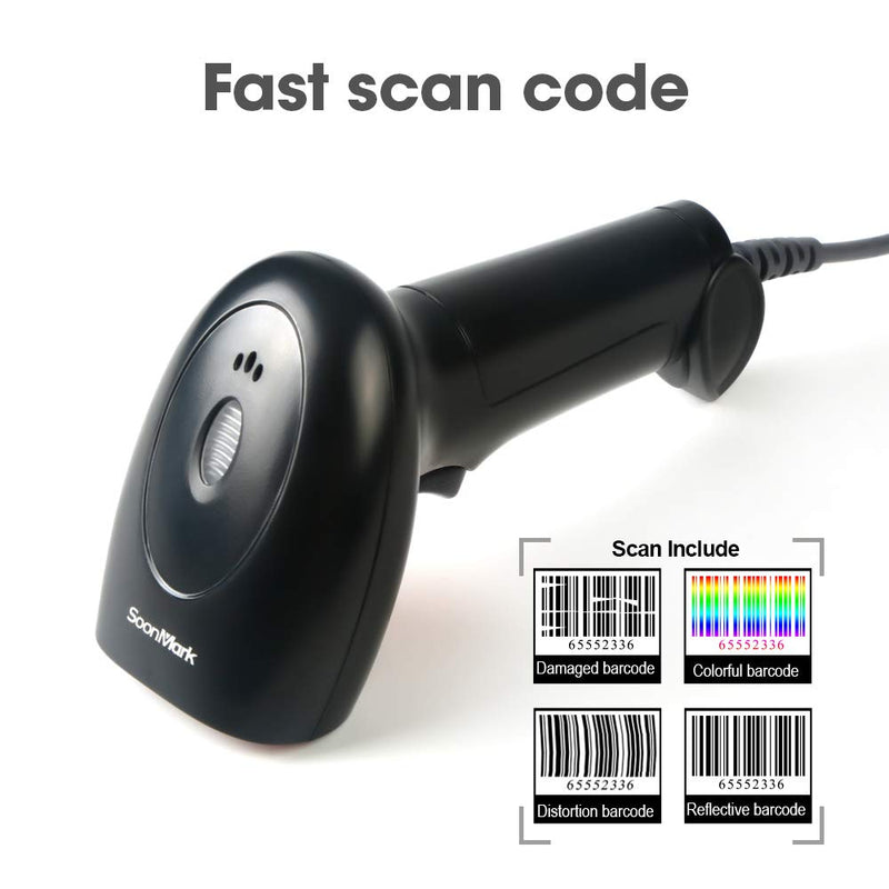 [Australia - AusPower] - Handheld USB Barcode Scanner Wired Automatic 1D Bar Code Reader for Supermarket, Convenience Store, Warehouse 