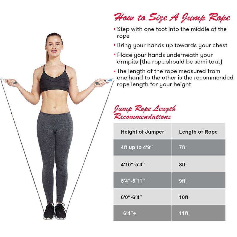 [Australia - AusPower] - Te-Rich Jump Rope, Weighted Jump Rope for Fitness, Skipping Rope with Counter - Heavy Handles, Adjustable Length - Cordless Jumping Rope for Men Women Kids White+Gray 