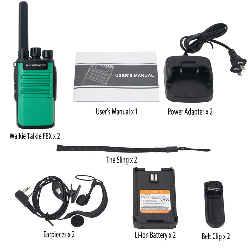 [Australia - AusPower] - Walkie Talkies for Adults, Rechargeable Walkie Talkie Long Range with Earpiece and Mic, Handheld Two Way Radios with 1500mAh Li-ion Battery Pack and Desktop Charger(2 Pack) 2pcs 
