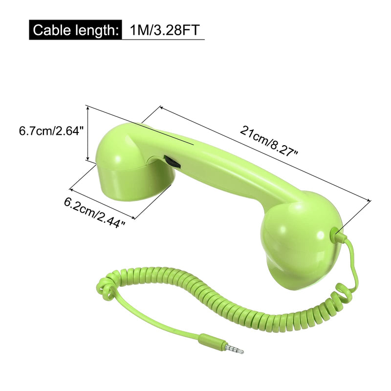 [Australia - AusPower] - MECCANIXITY 3.5mm Retro Telephone Handset Phone Telephone Receiver for Microphone Speaker Green 