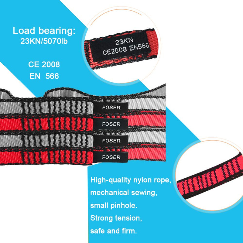 [Australia - AusPower] - FOSER 2pcs Daisy Chains, Yoga Hammock Extension Strap, 23KN Adjustable Nylon Climbing Sling Fitness Pilates and Exercise Extend Strap 