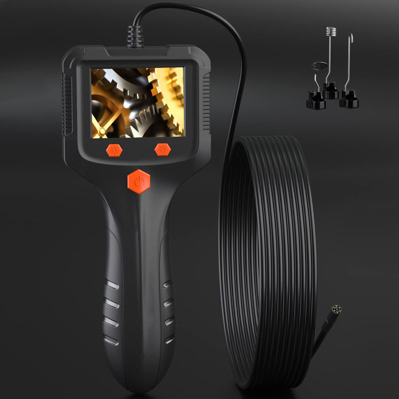 [Australia - AusPower] - Daxiongmao Borescope Endoscope Inspection Camera with 6 Led Lights,Handheld IP67 Waterproof Sewer Endoscope Camera - IPS HD Screen Borescope Portable Snake Camera with 11.5FT Semi-Rigid Cord(2.4") 