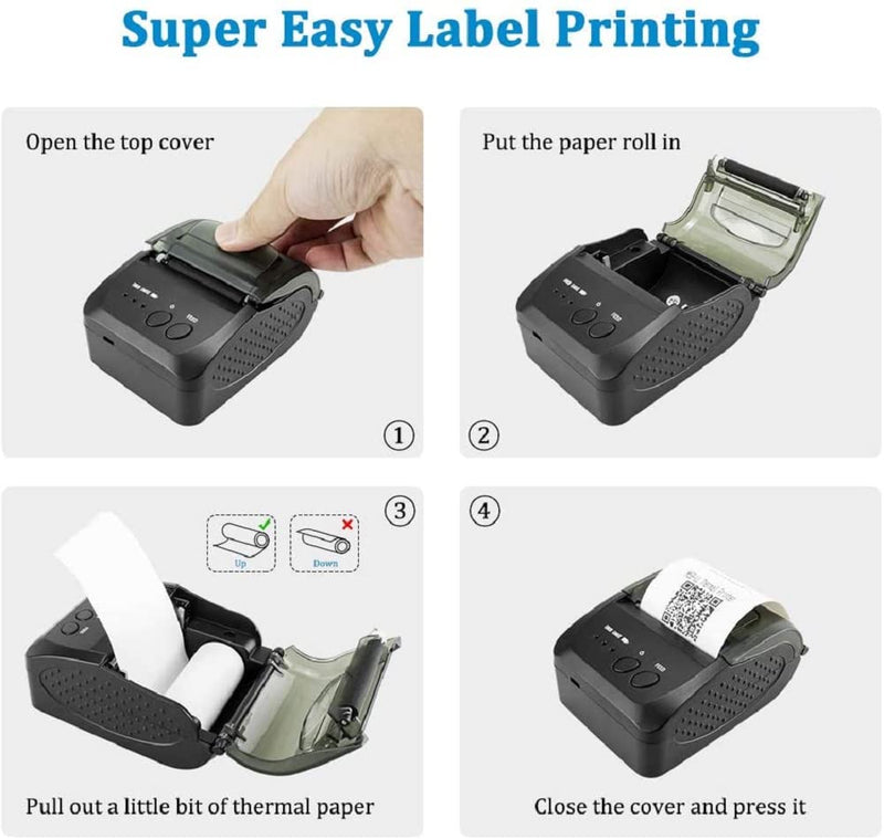 [Australia - AusPower] - NETUM Bluetooth Receipt Printer, 58mm Mini Thermal POS Printer Portable Personal Bill Printer 2 inches for Restaurant Sales Retail Compatible with Android 