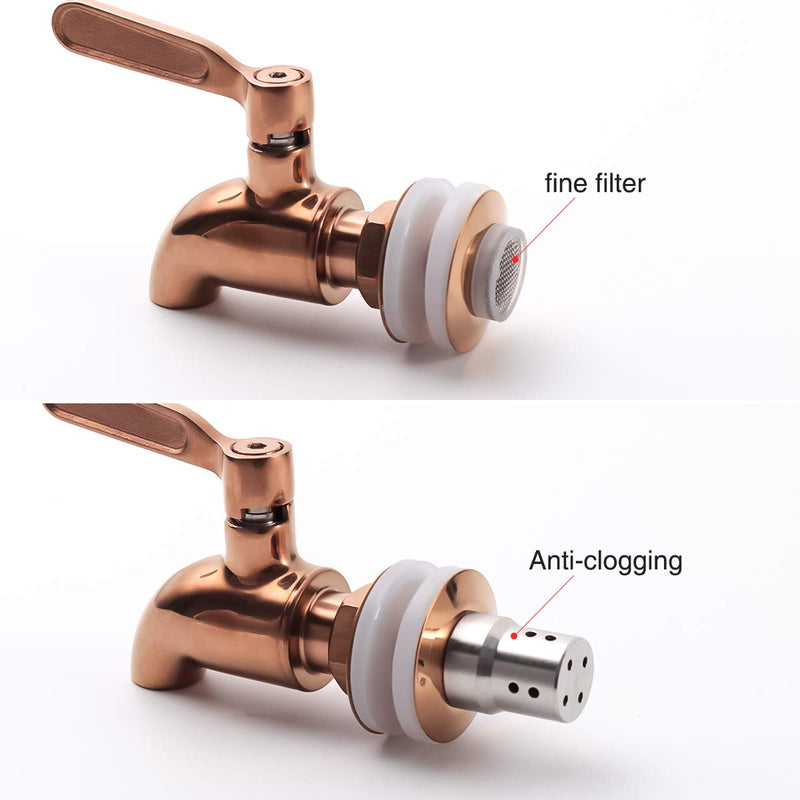 [Australia - AusPower] - LYTY Beverage Dispenser Replacement Spigot Stainless Steel Polished Finished, Drink Dispenser Wine Barrel Spigot/Faucet/Tap with Anti-Clogging Cap Brass 