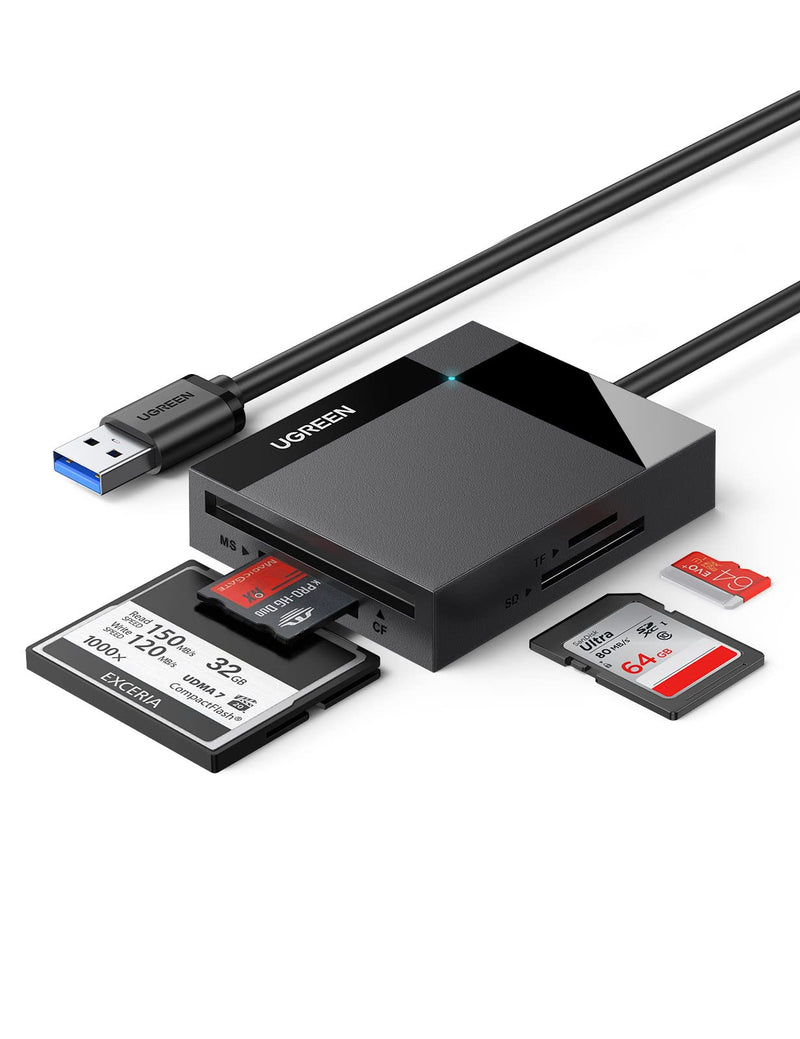 [Australia - AusPower] - UGREEN 4 in 1 USB SD Card Reader Bundle with 2 in 1 Aluminum USB Card Reader 