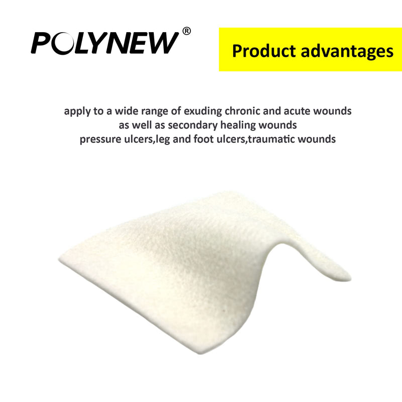 [Australia - AusPower] - Polynew Calcium Alginate Wound Dressing, 4'' x 4'' Patches,12 Pack, Soft and Highly Absorbent Wound Care 