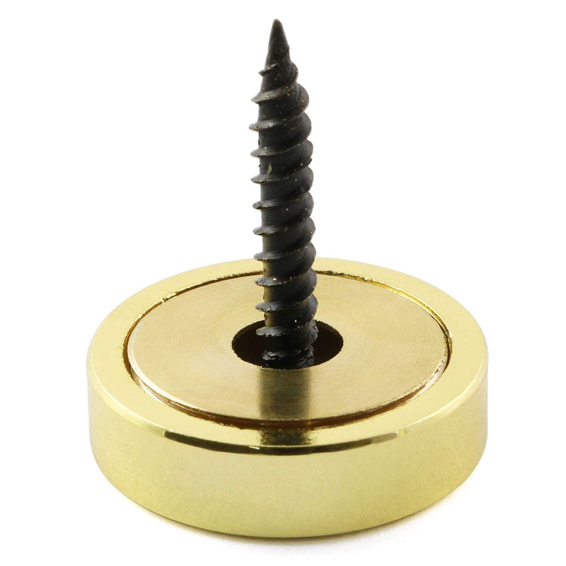 [Australia - AusPower] - Magic&shell Mirror Screw 8Sets 22mm/0.87inch Golden Decorative Mirror Table Brass Round Screws with Decorative Caps Cover Nails 