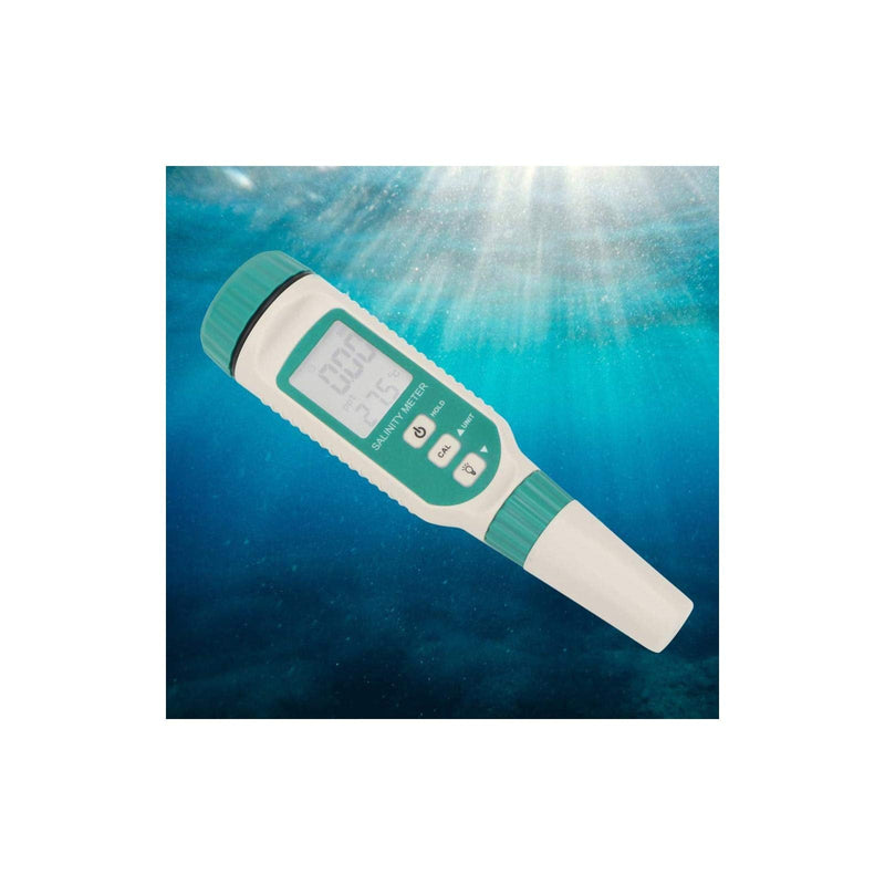 [Australia - AusPower] - Digital Salinity Meter,Electronic Waterproof Water Quality Temp Test Meter ,0.00ppt-9.99ppt, 10.0ppt-50ppt Seawater Pool Aquarium Fish Multifunction Salinity Guage 