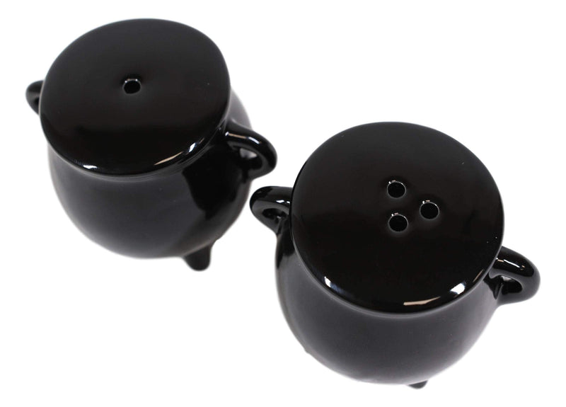 [Australia - AusPower] - Ebros Gift Halloween Witching Hour Wicca Witch Magic Black Cauldrons Salt And Pepper Shakers Set Ceramic Figurines Potion Cauldron Kitchen Tabletop Decor Collectible 