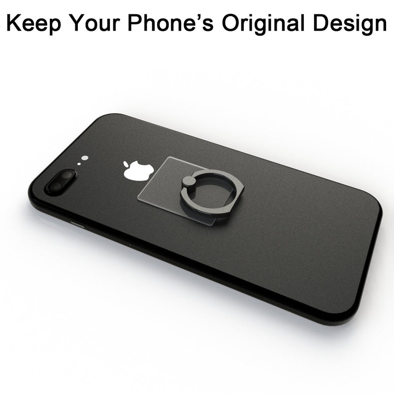 [Australia - AusPower] - Attom Tech Transparent Phone Ring Holder Grip 360 Degree Free Rotation, Clear Cell Phone Finger Ring Kick-Stand for - for iPhone X 8 7 Plus 6S 6 5s 5 SE, Galaxy S9 S8 S7 S6 Edge, Note 8 5 4 2 (Black) Black 