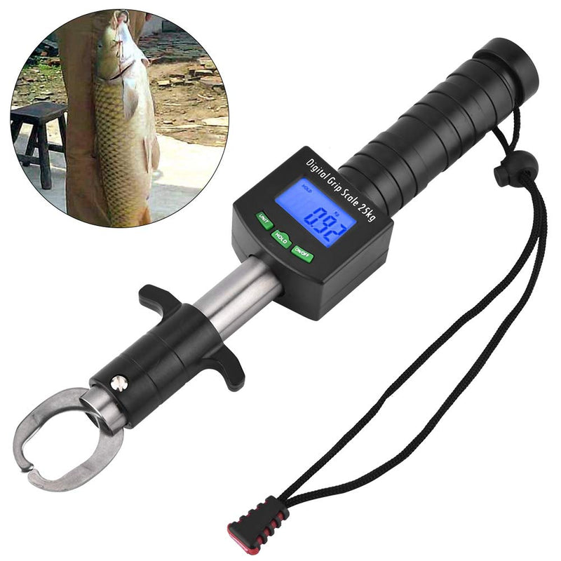 [Australia - AusPower] - Fish Lip Gripper with Digital Scale, 25kg/55lb Portable Lip Grip with Electronic Weight Scale 