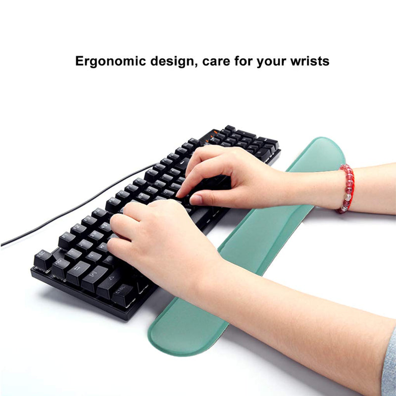 [Australia - AusPower] - Poualss Memory Foam Set Keyboard and Mouse Wrist Pad Rest,Cushion Support for Office,Gaming,Computer,Laptop and Mac,Pain Relief& Easy Typing (Mint Green) Mint Green 