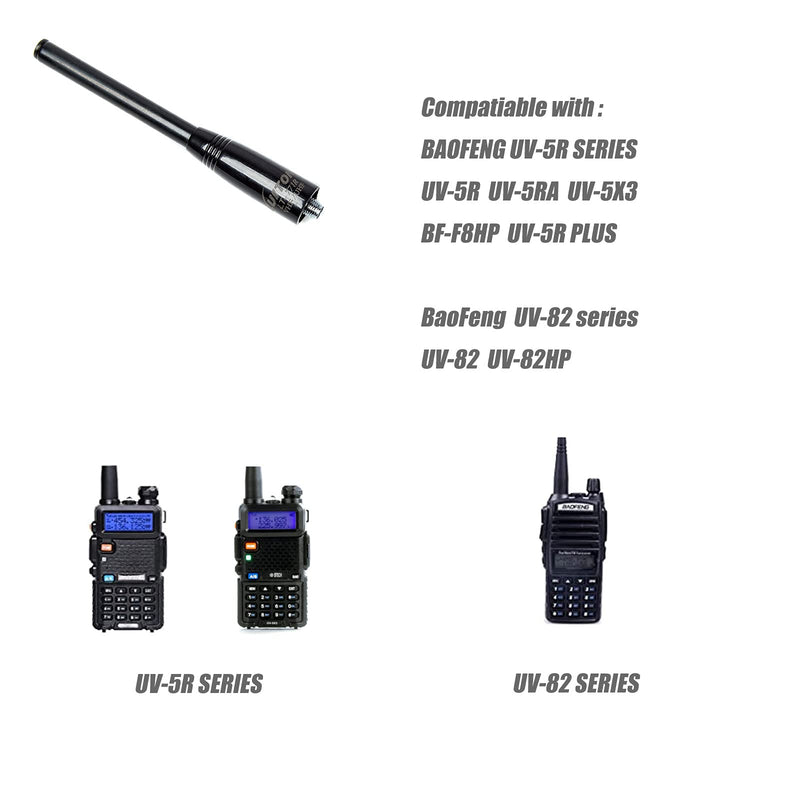 [Australia - AusPower] - 2PC Retractable/Telescoping Walkie Talkie/Radio Antenna LT-771R 4 to 16 Inches VHF/UHF (144/430Mhz) Dual Band Antenna SMA-Female Compatible with BaoFeng UV-5R UV-82 F8HP 