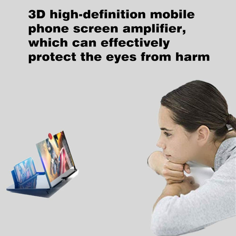 [Australia - AusPower] - Screen Magnifier Amplifier , New Generation Phone Holder Screen Amplifier, 3D HD Video and Gaming Phone Projector-with Foldable Phone Stand , Supports All Smartphones black 