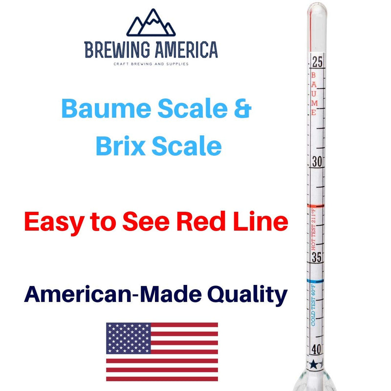 [Australia - AusPower] - Maple Syrup Hydrometer Density Meter for Sugar and Moisture Content Measurement for Consistently Delicious Pure Syrup – Made in America - BRIX & Baume Scales - Easy Read Red Line Calibrated 