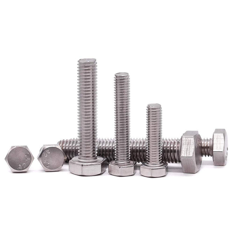 [Australia - AusPower] - 3/8-16 x 1" (1/2" to 6" Length Available) Hex Head Bolts Screws, 304 Stainless Steel 18-8, Fully Threaded, Hexagon Head Cap Bolts Screws, Coarse Thread UNC, Pack of 10 3/8-16 x 1" (10 PCS) 