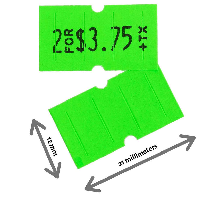 [Australia - AusPower] - Perco 1 Line Fluorescent Green Labels - 1 Sleeve, 8,000 Blank Pricing Labels for Perco 1 Line Price and Date Guns Perco 1 Line "Green" 