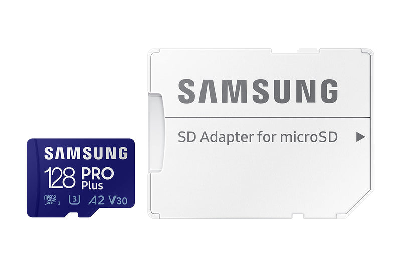 [Australia - AusPower] - SAMSUNG PRO Plus + Adapter 128GB microSDXC Up to 160MB/s UHS-I, U3, A2, V30, Full HD & 4K UHD Memory Card for Android Smartphones, Tablets, Go Pro and DJI Drone (MB-MD128KA/AM) 
