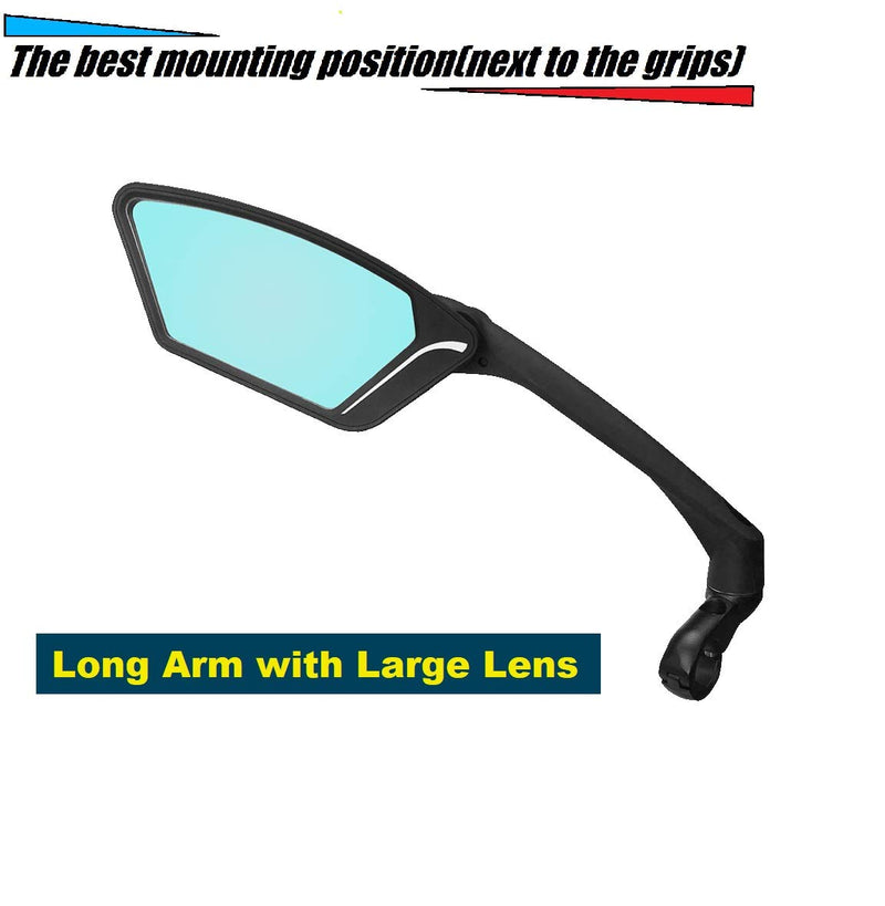 [Australia - AusPower] - MEACHOW New Scratch Resistant Glass Lens,Handlebar Bike Mirror, Rotatable Safe Rearview Mirror, Bicycle Mirror,ME-010(2019-2020) Blue Left Side 