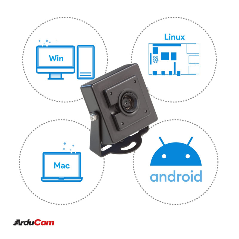 [Australia - AusPower] - Arducam 8MP IMX179 Lightburn Camera, Autofocus USB Camera Module with Metal Case, Ultra HD Embedded USB Camera for Raspberry Pi, Windows, Linux, Android, Mac OS 