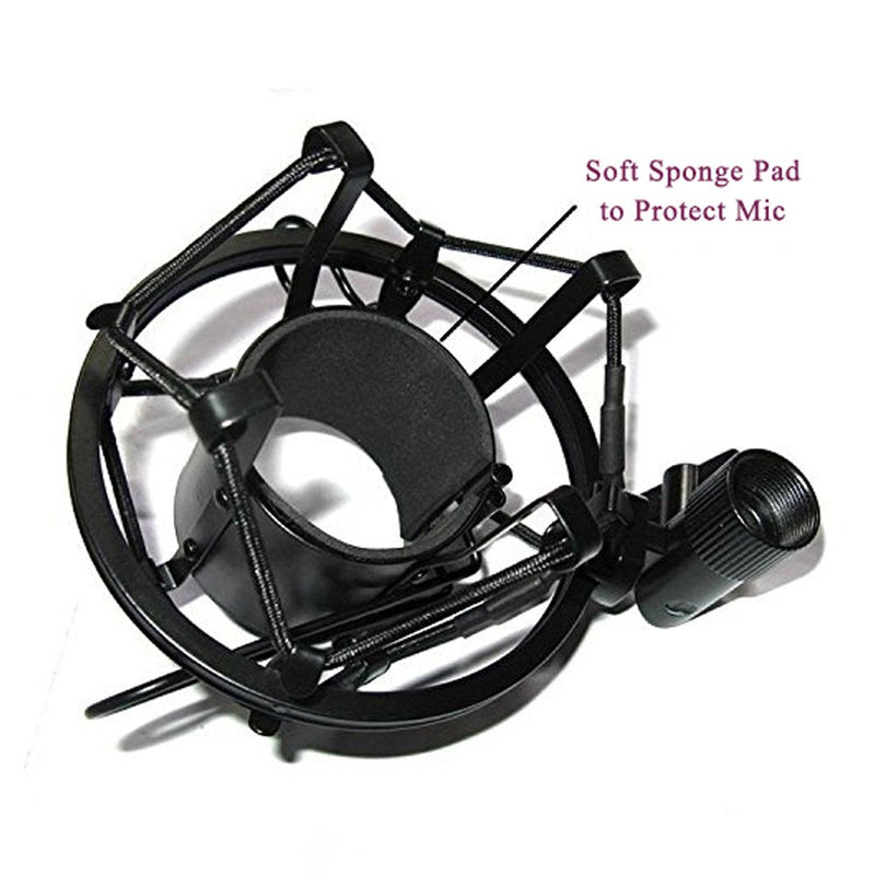 [Australia - AusPower] - Etubby 42-47mm Microphone Shock Mount with Double Mesh Pop Filter & Screw Adapter, Adjustable Anti Vibration High Isolation Metal Mic Mount Holder Clip for Diameter of 42-47mm Microphone 42-47mm / M 