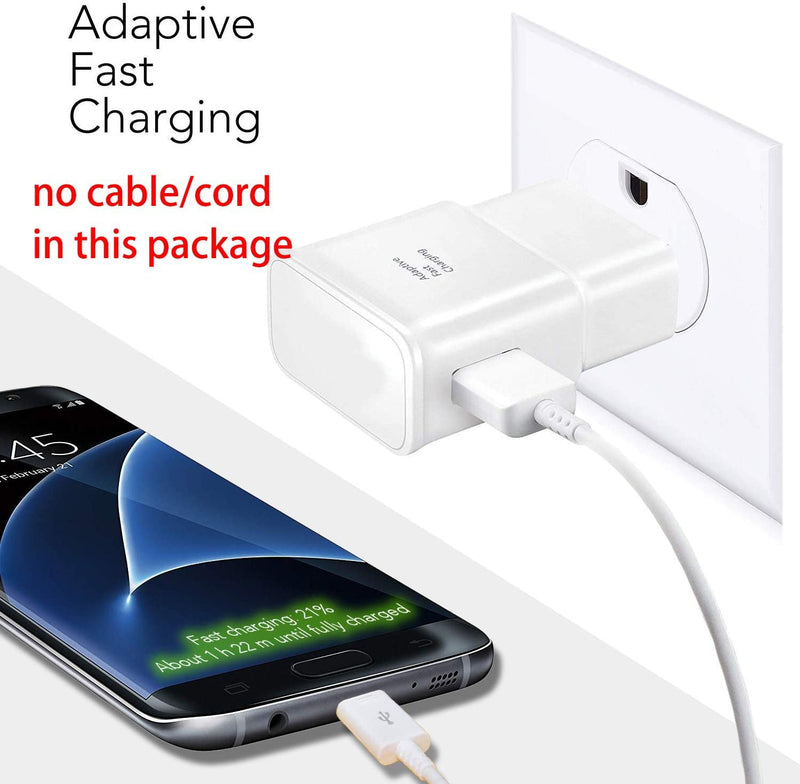 [Australia - AusPower] - Samsung Adaptive Fast Charging Wall Charger Adapter,[4-Pack ] Power Adapter Charging Block for Samsung Galaxy S10 S9 S8 S7 S6 Note 8 9, iPhone, LG, HTC and More(White) white 