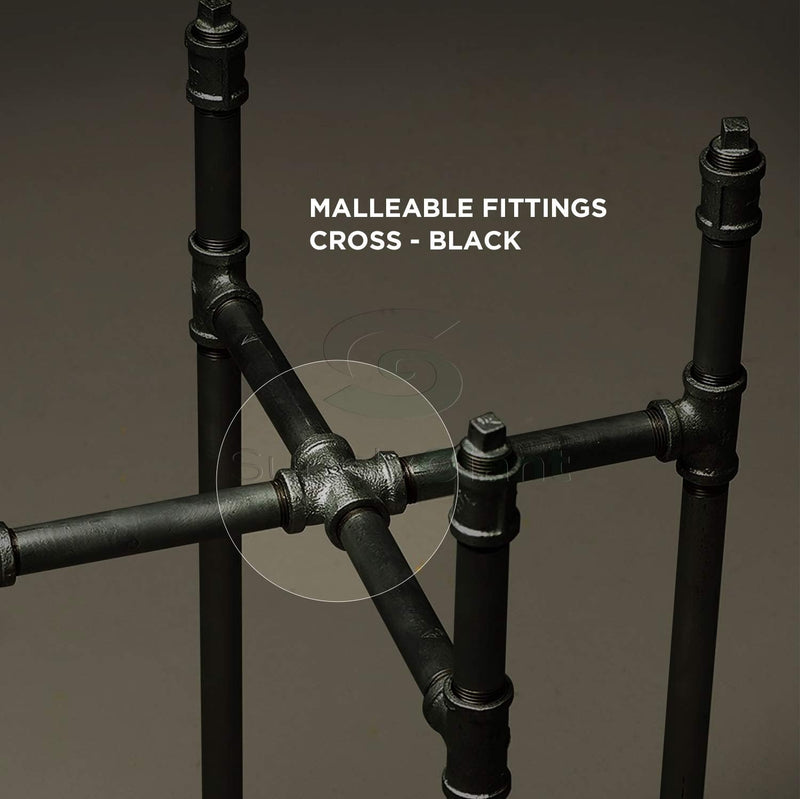 [Australia - AusPower] - Supply Giant Everflow Supplies BMCR0014 Black Malleable Cross Fitting, 0.25 Inch (CNDS0036) 1/4 Inch Single 