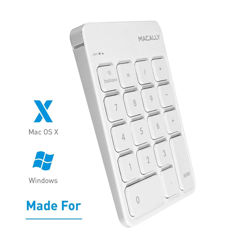 [Australia - AusPower] - Macally Wireless Bluetooth Numeric Keypad and Wireless Bluetooth Mouse for Mac and PC, Calculate Efficiently 