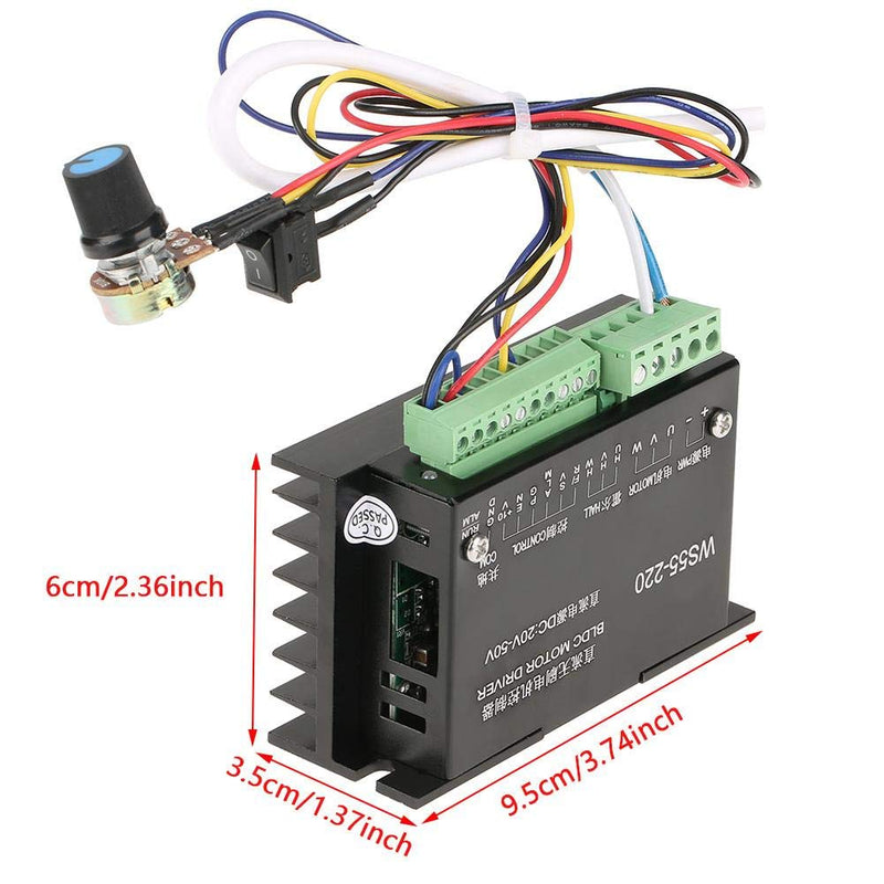 [Australia - AusPower] - DC Brushless Motor Controller, WS55-220 DC 48V 500W CNC Controller High Speed Brushless Spindle BLDC Motor Driver Controller Analog Speed Regulation Motor Driver 