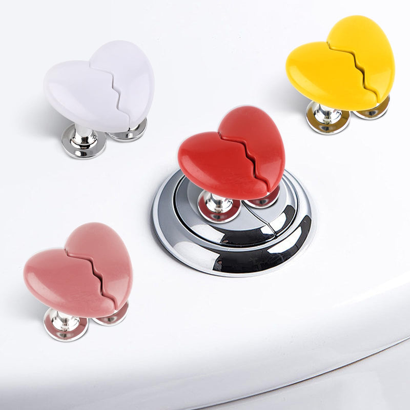 [Australia - AusPower] - PEUTIER 4 Pairs, Love Heart Toilet Tank Button, Upgraded Multi-Purpose Toilet Push Button Replacement, Sticky Toilet Flush Pusher & Lid Handle, Press Tool for Women with Manicure (4 Colors) 4 Colors 