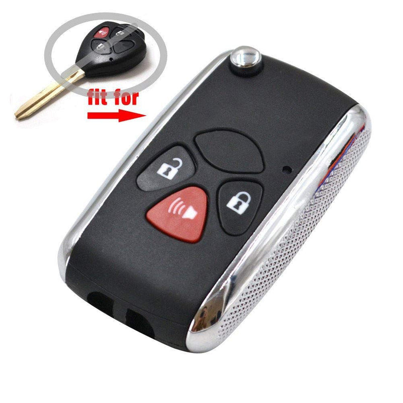[Australia - AusPower] - KEMANI 3 Button Modified Flip Folding Remote Key Shell Case Refit For Toyota Scion tC xB Matrix Yaris Venza Fob Replacement Uncut 
