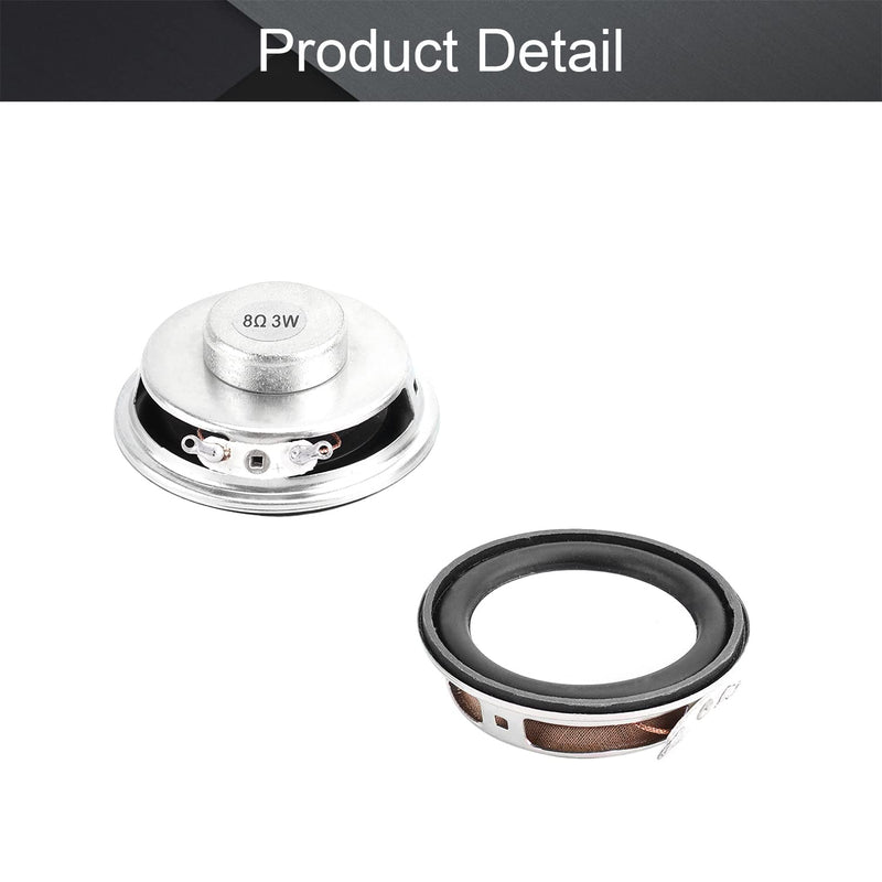 [Australia - AusPower] - Fielect 3Pcs DIY Magnetic Speaker 3W 8 Ohm 50mm Diameter Round Shape Replacement Loudspeaker 