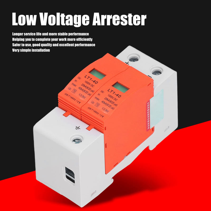 [Australia - AusPower] - Voltage Surge Arrester Device 2P House Surge Protector Surge Protective Device DC Photovoltaic Protector 20â€‘40KA 1000V LT1â€‘40 