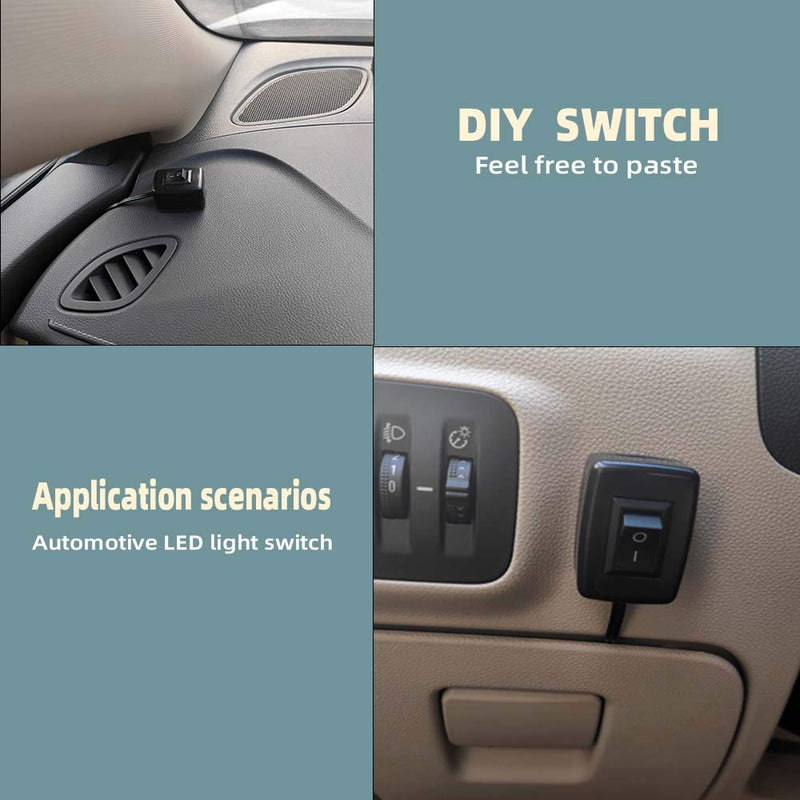 [Australia - AusPower] - DXX 2pcs Car Rocker Switch ON/Off Double-Sided Adhesive Installation Surface Mount Button Switch Used for Automotive Lighting Power Switches LED Light Strip Fog Lamp Daytime Running Light 2pcs Rocker Switch 