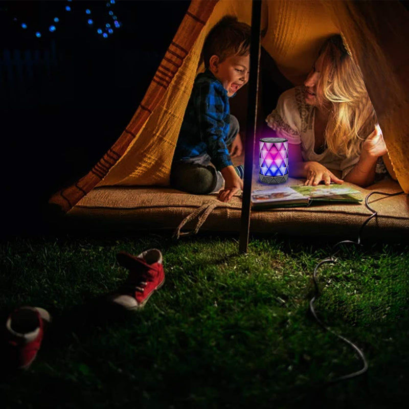 [Australia - AusPower] - LED Portable Bluetooth Speakers with Lights, LFS Night Light Waterproof,Speakers Color Change Computer Speaker,Mic TF Card TWS Support for iPhone Samsung Gaming Christmas (Multi) Multi 