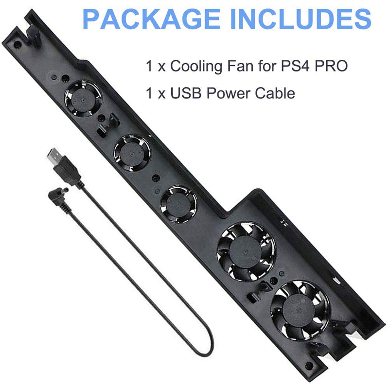 [Australia - AusPower] - Linkhood Cooling Fan for PS4 PRO, USB External Cooler 5 Fan Turbo Temperature Control Cooling Fans for Sony Playstation Pro Gaming Console For PS4 PRO Only 