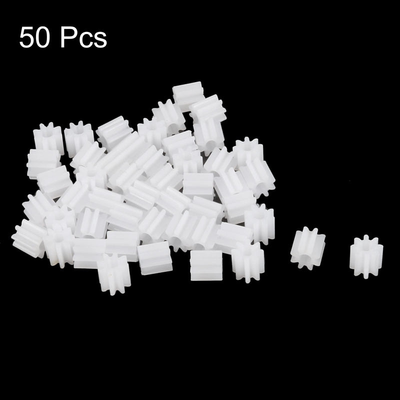 [Australia - AusPower] - uxcell 50pcs Plastic Gears 8 Teeth Model 082A Reduction Gear Plastic Worm Gears for RC Car Robot Motor 