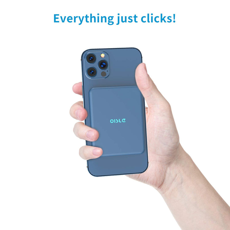 [Australia - AusPower] - OISLE Magnetic Wireless Power Bank Portable Charger for iPhone12/13/mini/pro/pro max-Blue Blue 