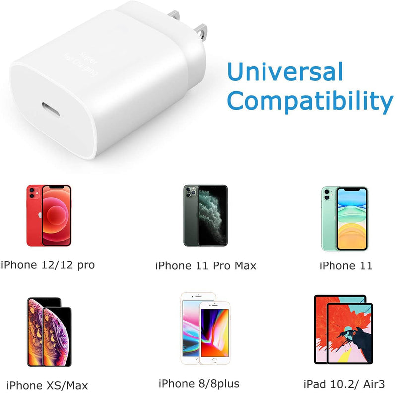 [Australia - AusPower] - 20W USB-C Power Adapter, Type C Fast Charger Blocks Wall Plug for iPhone 13/13 Pro/13 Pro Max/13 Mini, iPhone 12/12 Pro/12 Pro Max, iPhone 11/11 Pro Max/XR/XS/X, iPad Pro (2-Pack) 2 Pack 