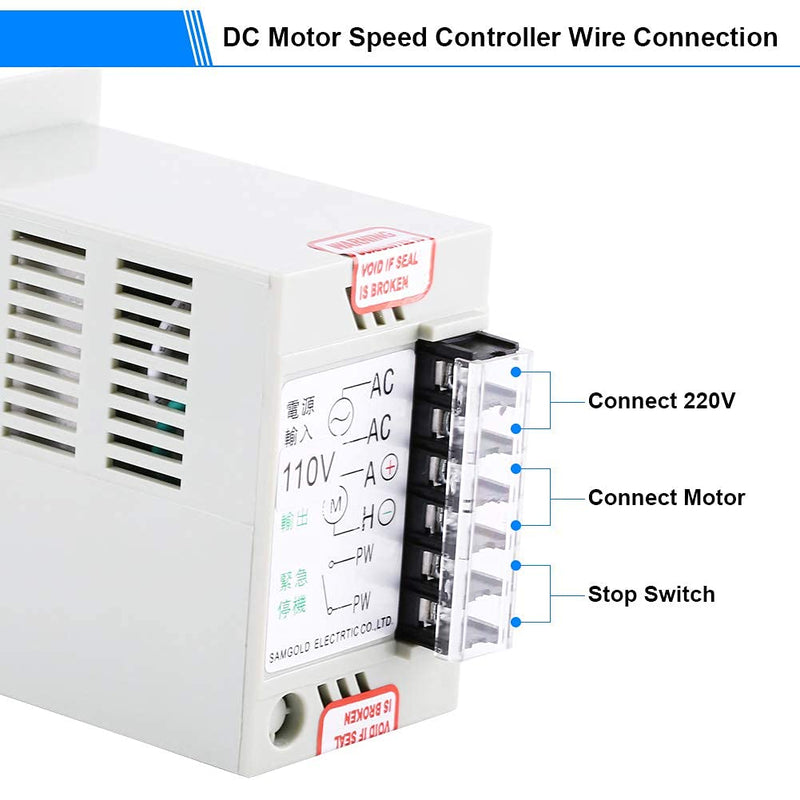 [Australia - AusPower] - DC Motor Speed Controller AC 110V Input DC 24V-90V Output Motor Speed Controller Switch Electric Speed Regulator for Permanent Magnet DC Motor 400W DC-51 