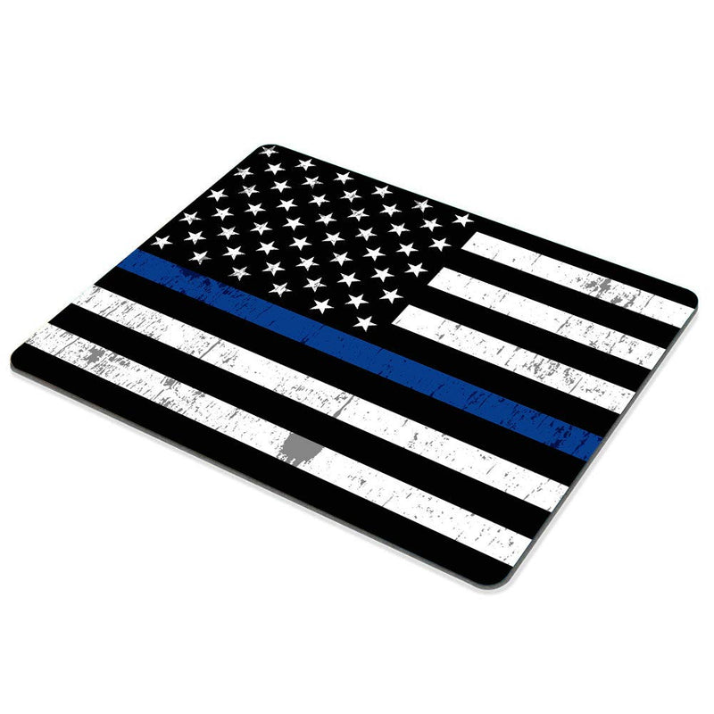 [Australia - AusPower] - SSOIU Retro Thin Blue Line Flag Mouse Pad,US Thin Blue Flag Mouse Pad Ss-22 