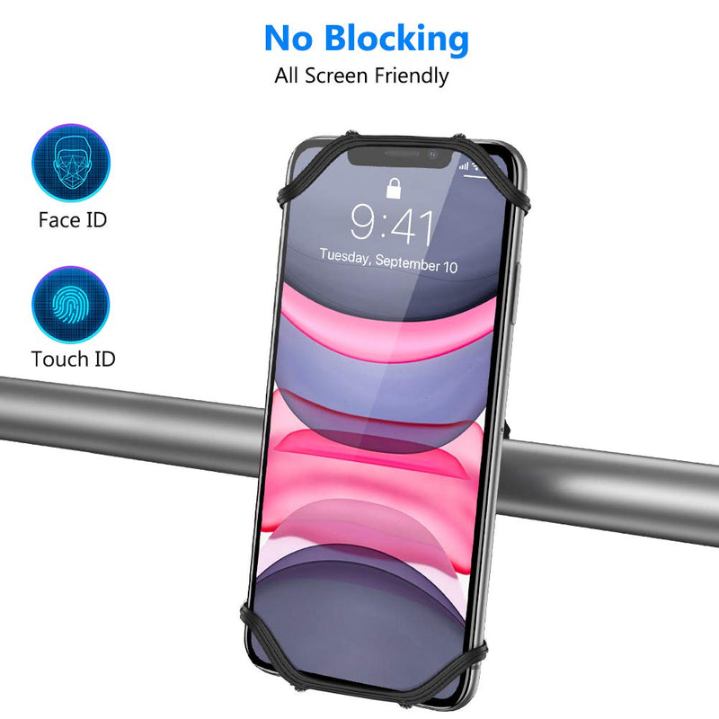 [Australia - AusPower] - Bike Phone Mount, VUP Universal Bike Cell Phone Holder, 360° Rotatable, Silicone Bicycle Phone Mount Compatible with iPhone 13/Pro Max/Pro/mini/12/11/Xs/Max/Xr/X/7/8/Plus, 4.0''~6.7'' Cellphones Black 