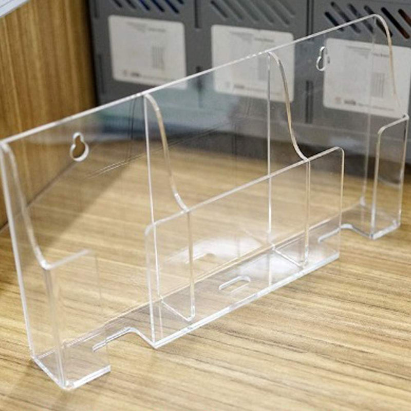 [Australia - AusPower] - Zmmyr Media Organizer Storage Box Acrylic Transparent Wall Mount Mobile Phone Holder Remote Control (Three Grid) Three Grid 